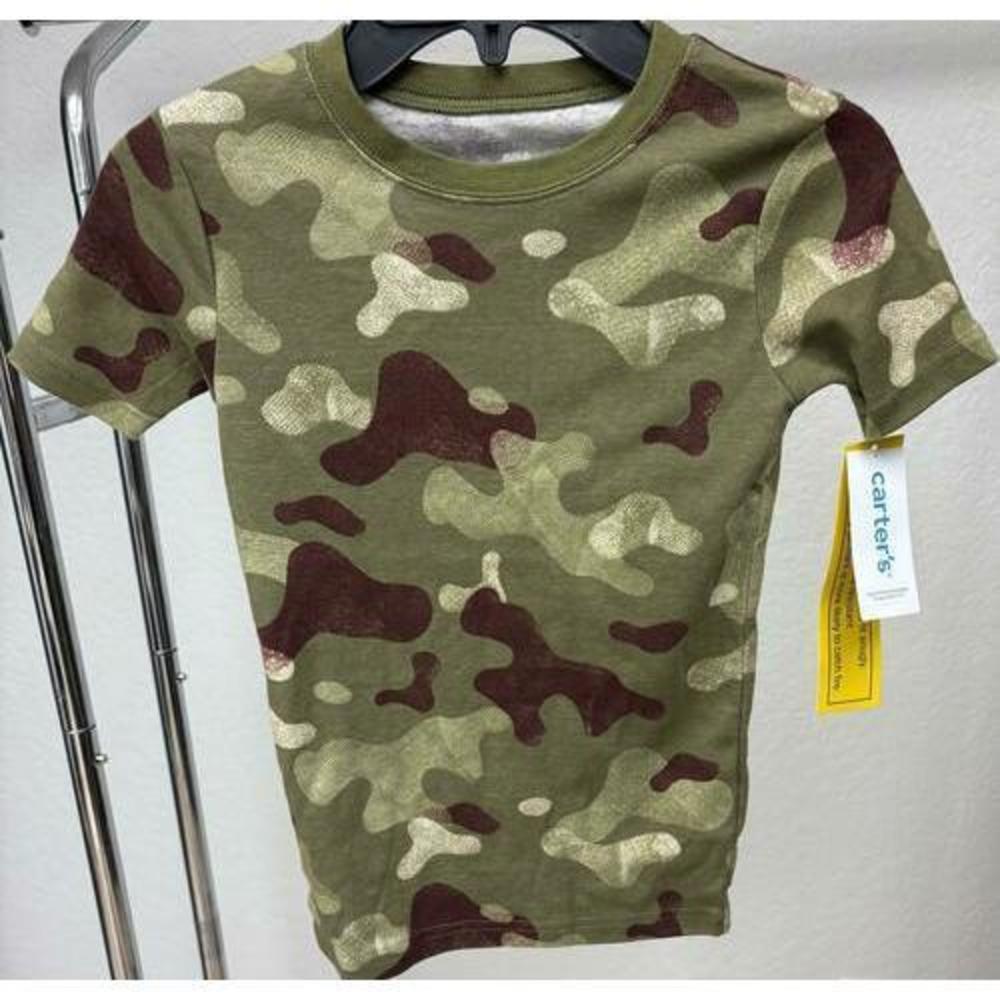Carter's Big Boys Camo Striped 100% Snug Fit Cotton Pajama Shirt